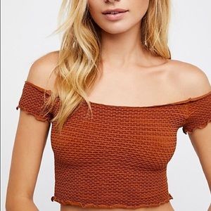 Intimately Free People Smocked Crop Copper sz M/L